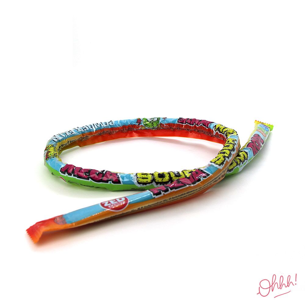 Mega Sour Gum Rope Powder Filled (90cm) Mega Sour Gum Rope Powder Filled (90cm)