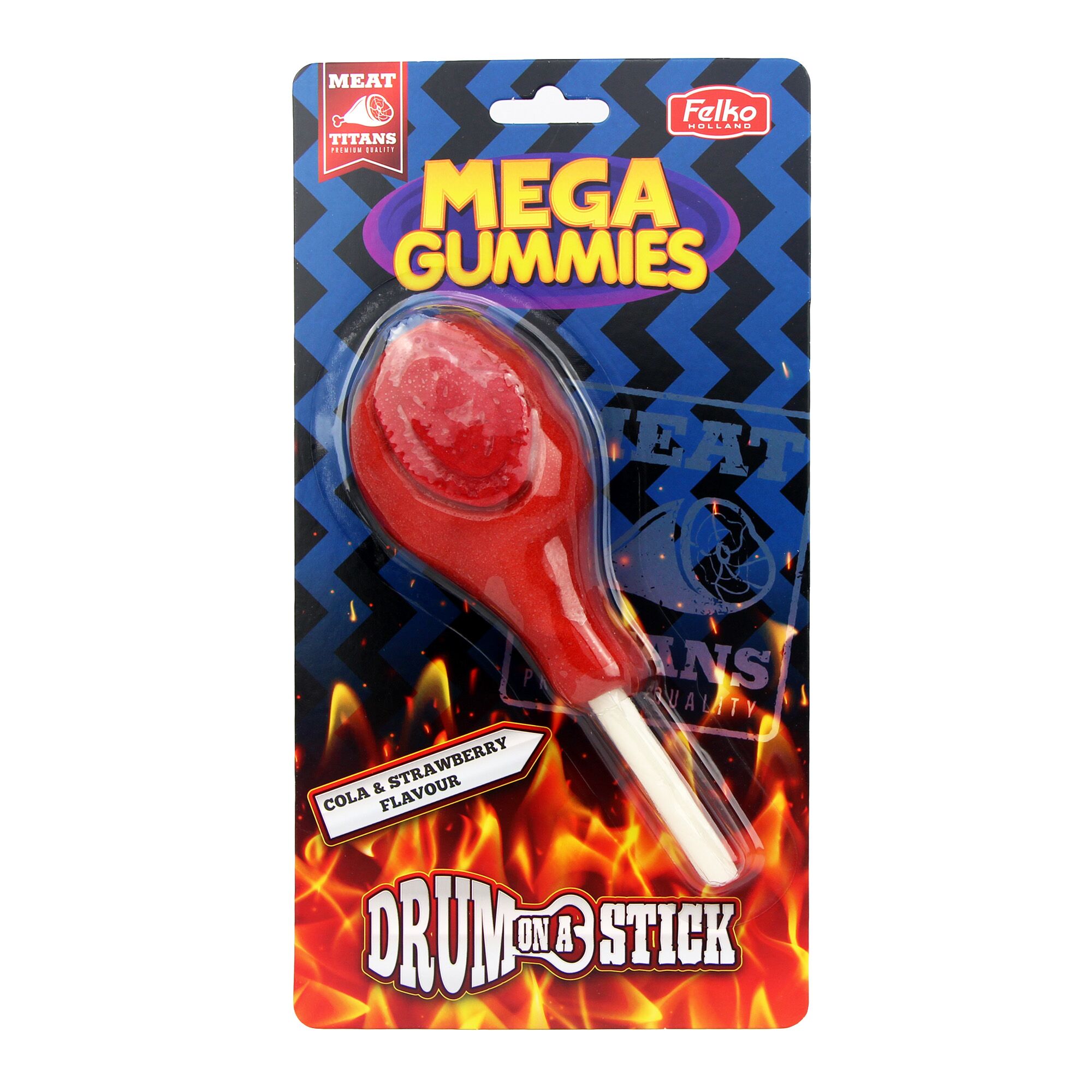 Mega Gummies Drum on a Stick Saveur Cola Fraise 120g Mega Gummies Drum on a Stick Saveur Cola Fraise 120g
