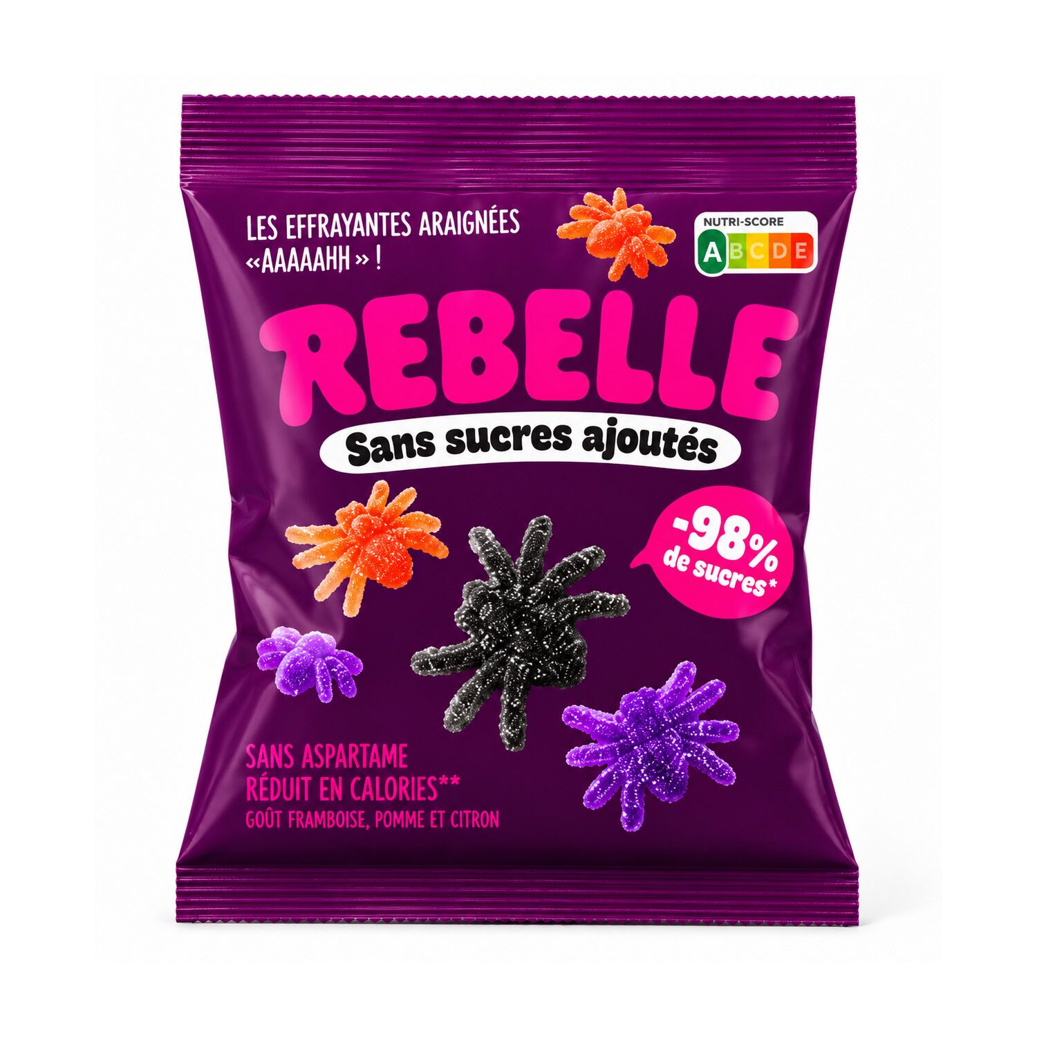 Rebelle Araignée – Halloween Edition Bonbons Rebelle Araignées Halloween sans sucres ajoutés